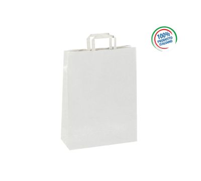 H073 CARTA KRAFT BIANCO - MANIGLIA PIATTINA BIANCA 